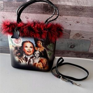 Vintage Vintage Wizard of Oz Tote Bagwith Red Feather Trim